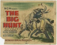 9y020 BIG HUNT TC 1959 cool artwork of elephants fighting with each other in the jungle!