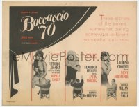 9y025 BOCCACCIO '70 TC 1962 sexy Loren, Ekberg & Schneider directed by Fellini, De Sica & Visconti!