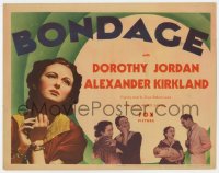 9y026 BONDAGE TC 1933 pretty Dorothy Jordan is a girl men kiss and run out on, ultra rare!
