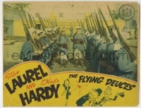 9y482 FLYING DEUCES LC 1939 Stan Laurel & Oliver Hardy in formation with many other soldiers!