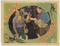 9y483 FLYING LARIATS LC 1931 woman stands between Wally Wales & another man, cool rope border art!
