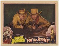 9y485 FOR THE SERVICE LC 1936 close up of cowboys Buck Jones & Fred Kohler with their guns drawn!