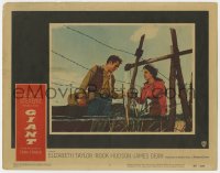 9y501 GIANT LC #7 1956 James Dean getting a drink, Elizabeth Taylor, directed by George Stevens!