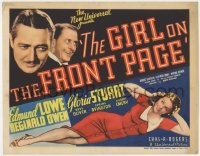 9y066 GIRL ON THE FRONT PAGE TC 1936 newspaper heiress Gloria Stuart, Edmund Lowe, ultra rare!