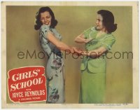 9y504 GIRLS' SCHOOL LC 1950 great image of bad girl Joyce Reynolds slapping Kasey Rogers!