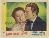 9y516 GREAT MAN'S LADY LC 1941 romantic c/u of Barbara Stanwyck & Joel McCrea, she lives to be 109!