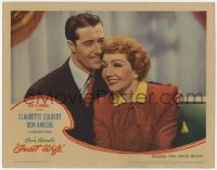 9y518 GUEST WIFE LC 1945 best close up of Don Ameche with arm around smiling Claudette Colbert!!