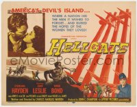 9y077 HELLGATE TC 1952 cool artwork of Sterling Hayden in America's Devil's Island!