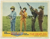 9y532 HELP LC #2 1965 The Beatles, John, Paul, George & Ringo with helmets & rifles!