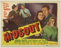 9y080 HIDEOUT TC 1949 Lloyd Bridges & Adrian Booth can't get away with murder no matter how secret!