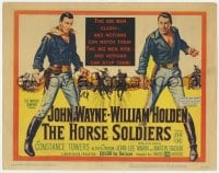 9y083 HORSE SOLDIERS TC 1959 art of U.S. Cavalrymen John Wayne & William Holden, John Ford