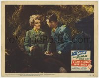 9y550 I WAS A MALE WAR BRIDE LC #2 1949 close up of Cary Grant & Ann Sheridan in hay loft!