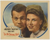 9y552 I'LL BE SEEING YOU LC 1945 best close portrait of Joseph Cotten & pretty Ginger Rogers!