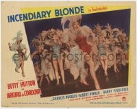 9y556 INCENDIARY BLONDE LC #5 1945 Betty Hutton in sexy outfit with many showgirls on stage!