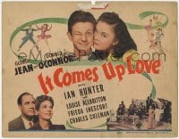 9y087 IT COMES UP LOVE TC 1942 pretty Gloria Jean cheek-to-cheek with winking Donald O'Connor!