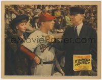 9y562 IT HAPPENED IN FLATBUSH LC 1942 Brooklyn Dodgers baseball player Lloyd Nolan argues w/umpire!