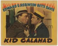 9y580 KID GALAHAD LC 1937 Michael Curtiz, c/u of Edward G. Robinson threatening Ben Welden!