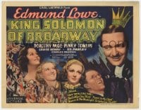 9y097 KING SOLOMON OF BROADWAY TC 1935 Edmund Lowe, Dorothy Page & Pinky Tomlin in New York!