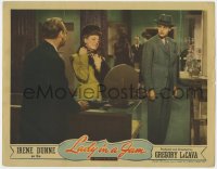 9y603 LADY IN A JAM LC 1942 Hardie Albright looks at fancy Irene Dunne in jewelry store!