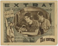 9y609 LAST EDITION LC 1925 switchboard operator Lila Leslie, cool newspaper headline border art!