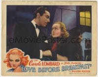 9y636 LOVE BEFORE BREAKFAST LC 1936 Romero in tuxedo by Carole Lombard, classic black eye art!