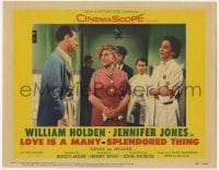 9y637 LOVE IS A MANY-SPLENDORED THING LC #4 1955 William Holden & Jennifer Jones in hospital!