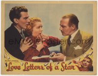 9y641 LOVE LETTERS OF A STAR LC 1936 Polly Rowles recoils in fear from Henry Gordon w/knife, rare!
