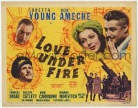 9y112 LOVE UNDER FIRE TC 1937 pretty Loretta Young, Don Ameche, John Carradine, Frances Drake