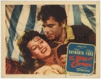 9y644 LOVES OF CARMEN LC #2 1948 wonderful romantic close up of sexy Rita Hayworth & Glenn Ford!