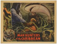 9y660 MAN HUNTERS OF THE CARIBBEAN LC 1938 best art of deep sea divers & underwater creatures!