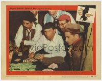 9y668 MAN WITH THE GOLDEN ARM LC #8 1956 Frank Sinatra dealing cards in poker game, Arnold Stang!