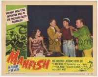 9y669 MANFISH LC #8 1956 Lon Chaney Jr., John Bromfield, Victor Jory & sexy Tessa Prendergast!