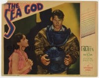 9y806 SEA GOD LC 1930 best close up of Richard Arlen in diving suit with pretty Fay Wray!