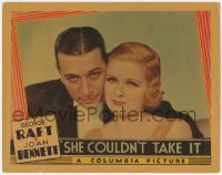 9y815 SHE COULDN'T TAKE IT LC 1935 best posed portrait of beautiful Joan Bennett & George Raft!