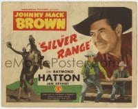 9y186 SILVER RANGE TC 1946 Johnny Mack Brown close up, on rearing horse & with Raymond Hatton!