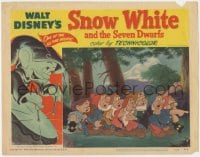 9y835 SNOW WHITE & THE SEVEN DWARFS LC #8 R1951 Walt Disney, panicked Dwarfs in line behind Doc!