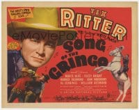 9y194 SONG OF THE GRINGO TC 1936 the West's only singing cowboy star Tex Ritter in his first movie!