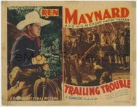 9y224 TRAILING TROUBLE TC 1937 close up of Ken Maynard riding his wonder horse Tarzan!