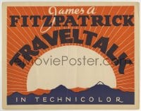 9y912 TRAVELTALK LC 1930s stock lobby card for theaters showing these travelogs, cool image!