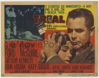 9y225 TRIAL TC 1955 lawyer Glenn Ford battles racial prejudice, Dorothy McGuire, shocking drama!
