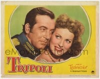 9y915 TRIPOLI LC #2 1950 best close up of Maureen O'Hara & soldier John Payne in Africa!