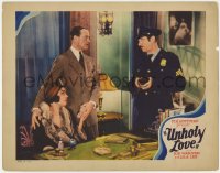 9y924 UNHOLY LOVE LC 1932 H.B. Warner & Lila Lee are questioned by a police officer, ultra rare!