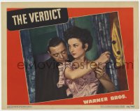 9y930 VERDICT LC #2 1946 close up of Peter Lorre & pretty Joan Lorring, directed by Don Siegel!