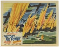 9y933 VICTORY THROUGH AIR POWER LC 1943 cartoon image of lots of airplanes dropping bombs on ships!