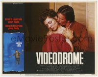 9y934 VIDEODROME LC #8 1983 David Cronenberg, c/u of James Woods & sexy Debbie Harry wearing towel!