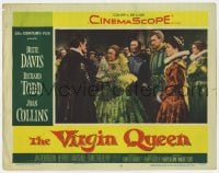 9y937 VIRGIN QUEEN LC #6 1955 Bette Davis as Queen Elizabeth & crowd staring at Richard Todd!