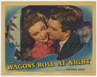 9y942 WAGONS ROLL AT NIGHT LC 1941 romantic close up of Eddie Albert & pretty Joan Leslie!
