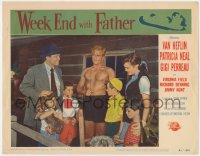 9y955 WEEK END WITH FATHER LC #3 1951 Van Heflin, barechested Richard Denning, Gigi Perreau & kids!