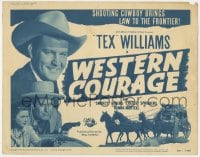9y239 WESTERN COURAGE TC 1950 shooting cowboy Tex Williams brings law to the frontier!