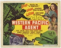 9y240 WESTERN PACIFIC AGENT TC 1950 Kent Taylor & Sheila Ryan stop a killer on a rampage!